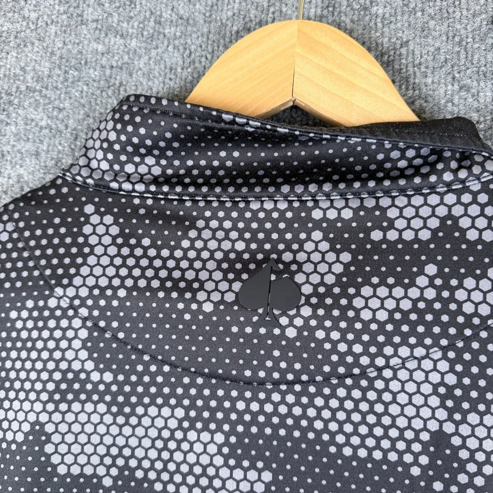 Pins & Aces 1/4 Zip Performance Pullover Mens XL Black Gray Camo Golf Stretch